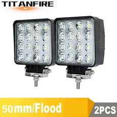 호환 ZK30 DS 4x4 LED 스팟/플러드 작업등 9-30V 48W 6000LM 64W 8000LM 오프로드 LED 라이트 바 SUV 차량, 01 50mm 2Pcs Flood