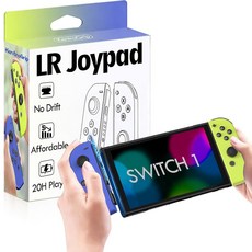 OLED 라이트용 무선 스위치 컨트롤러 교체 리모컨 호환 Con 스위치 1 드 트 홀 효과 조이스틱 듀얼 진동 럼블 몰입형 센서 12시간 플레이 시간 NFC 파란색