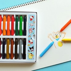 지구화학 산리오캐릭터즈 손에 묻지 않는 크레용 24색r1d2+8pYa