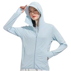 Modern Fashion 남녀공용 비치웨어 쿨링 자켓 커플룩 후드 집업 E10, XL, 여-블루 XL, 여-블루
