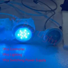 RGB 수중 목욕 조명 AC12V 100mA 68MM 크롬 도금 얼굴 다채로운 표면 잠수정 LED 풀 램프, 02 1M-1T