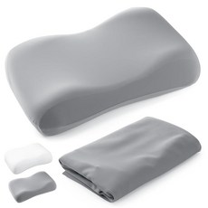 104604 MindSOF 오브T 소프트 수면 경추 목 베개 커버 (베개 커버만 해당) 지퍼 달린 통기성 콜드 옆으로 자거나 똑바로 자는 분들을 위한 정형외과 모양 (그레이)