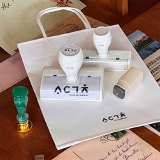 스탬프제작 카페 업소용 학교용 잉크내장 만년스탬프 2종 택1, 1개, 검정(의류용)