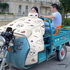 년형 전기 삼륜차 방풍 플리스 커버 보온 방수 오토바이 보호 윈드쉴드, B. 【어깨 보호대 겸 넥워머】 무지개 강아지