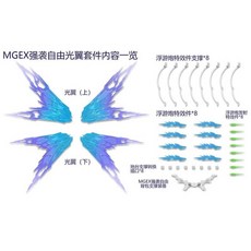 KOSMOS 1/100 MGEX 攻擊自由鋼彈 幻彩燈組, 1個, DDB 攻擊自由光翼套件