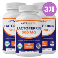락토페린 락토페린 락토 페린 마그네슘 500mg 베지캡슐, 3통, 60정
