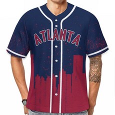 JH3DBF 야구 시티 저지 스포츠 팬 셔츠 팬 의류 남성용 선물 프린트 S-2XL 레드 블루