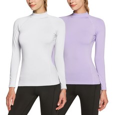 TESLA [2PAC 2PAC 투팍K 팩] 여성 기모 터틀넥 보온 내의 긴팔 언더셔츠