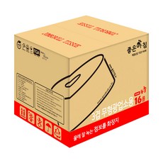 I좋은아침I 3겹 무형광 꽃데코 점보롤 화장지 휴지 16롤_140M, 1롤, 16개