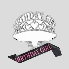 생일 티아라 왕관 파티 어깨 띠 생일 머리 소품 공주, 본상품