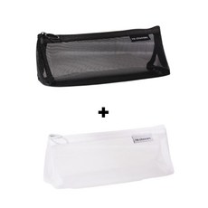 생활팡팡 세모 망사 필통 1+1, 1세트, 블랙화이트1+1