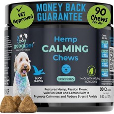 구기펫 10 in 1 애견 건강을 위한 프로바이오틱스 애견용 비타민 및 보조제 고관절 지원을 C 글루코사민 포함 오메가 3 크릴 오일 땅콩 버터 호박, Hemp Calming Chews