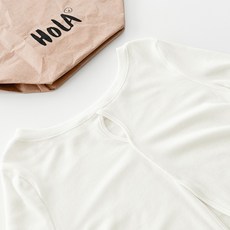 側抓皺針織長袖上衣 U領鏤空短版長上衣 秋冬內搭打底衣