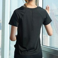 夏季薄款運動T恤女 寬鬆顯瘦健身瑜伽服網孔透氣短袖