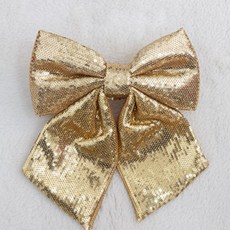글로시 반짝이 리본 커튼집게 20cm 크리스마스 인테리어 장식, 1개, 골드