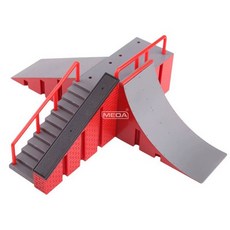 핑거보드 경기장 손가락보드 취미 우드덱 필드 훈련 게임 장난감 훈련장 회홍색 스케이트, 1개, 십자형 스타일