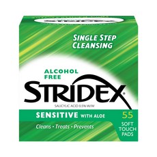 Stridex 센스티브 패드 55매 핌플 모공 각질 블랙헤드 피지제거 클렌징티슈, 1개, 55매입