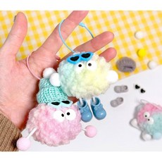 폼폼 키링 인형만들기 DIY (랜덤발송), 1개