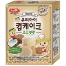 베베스트 처음먹는 우리아이 컵케이크, 코코넛맛, 80g, 4개