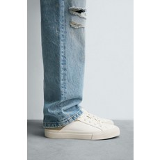 ZARA 자라 남성 스니커즈 레더 슈즈 포멀 힐 디테일 트레이너 - 화이트 167265