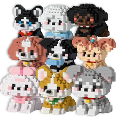 [나노킹-감성블럭] 반려 동물 나노블럭 DN058, 9개, 강아지