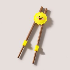 實木自動回彈練習筷, 長度16CM 太陽花, 1個