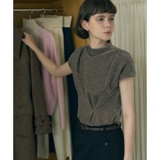 [국내매장정품] 드로우핏 DRAW FIT 우먼 DRAWFIT WOMEN 딜리아 턱 벨벳 탑 [ BROWN] DFWMTS5302ASBR 143574, M