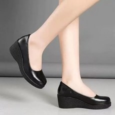 YAPOGI 여성 웨지힐 펌프스 단화 발편한 키높이 구두 로퍼