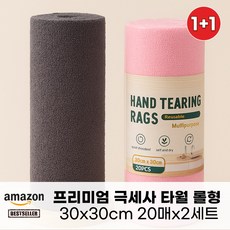 파를라 친환경 극세사 롤타올 30x30cm 20매입 x 2개 빨아쓰는 다용도 주방행주, 1세트, 그레이1롤+핑크1롤