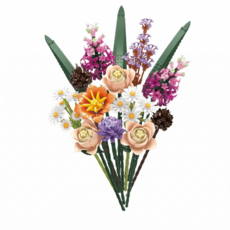 보태니컬 낭만 꽃다발 블록 세트 레고 호환 튤립 장미 데이지 조립 인테리어 소품 홈데코 성인 취미 힐링 선물 추천 여자친구 기념일 화이트데이 집들이 감성 DIY 대형 화초 모형, 1개