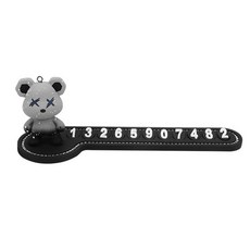 피규어 자동차 주차 번호판 자동차 장식품 곰돌이 주차 번호판 자동차 용품, 2개, 그레이