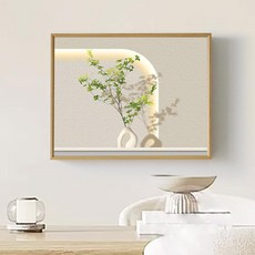 분전함 가리개 북유럽 명화 디자인 정물화 액자 액자형, 블랙 프레임, 그린 플랜트 2