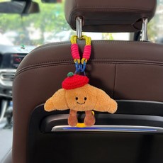 牛角包汽車掛鉤 車載收納掛鉤, 1個, 牛角包掛鉤-紅色帽子（單個裝）