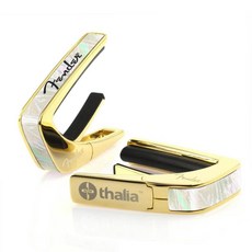 Thalia Capo 移調夾 Fender 官方授權 珍珠貝紋 黑色 Spaghetti 標誌款【黃石樂器】, 1個, 鍍金