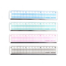 1200 컬러 커팅 방안자(15cm), 그린, 1개