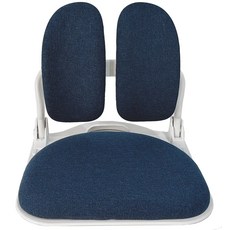 첼리스 트윈 접이식 휴대용 좌식의자 일식집 다다미방 허리 편한 바닥의자, 화이트+블루