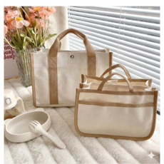 엘리베베 데일리 멀티 포켓 캔버스 기저귀백+이너백 세트, 퓨어아이보리