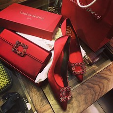 파티슈즈 신부구두 레드 웨딩슈즈 스틸레토힐 2부드레스