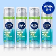 니베아 맨 프레시 킥 쉐이빙폼, 200ml, 4개