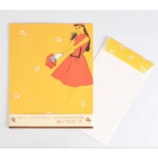 日本cozyca products 表現社 中原淳一復古系列信紙信封套組，絕版現貨，經典設計，高品質紙張，展現個人品味, 1個, 紅衣