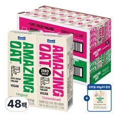 어메이징오트 190ml 오리지널 24팩 + 언스위트 24팩 어메이징 오트 오트밀 오리지널(30G*5) 1개 증정