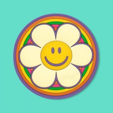 위글위글 원형 손거울 - 코튼 플라워 거울 휴대용 파우치, [위글위글] 원형 손거울 - 코튼 플라워, 거울 휴대용