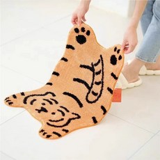 호랑이 러그 펀치니들 도안 재료 미포함 스킬자수 스킬, 50x80cm, 투명오렌지호랑이C-A764C9, 1개