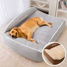 DEEP SLEEP 寵物沙發床 5款尺寸可選 寵物睡床 大型犬/中大型犬適用 可拆洗, 洛米棕沙發床,L (適合10公斤內犬貓), 1個, 洛米棕