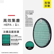 蟎著媽 適用 LG 大白空氣清淨機 HEPA濾網 H13等級, 1個, 長效型-HEPA抗敏濾網/單片, EGG-HEPA-TW*1