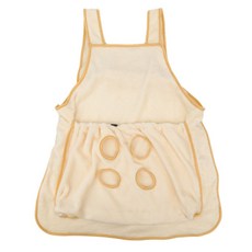 寵物珊瑚絨吸水速乾浴袍圍裙，可調節手套擦拭, 撸貓服(露腳款)-米黃, 1個