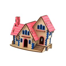 MPIUET 3D 퍼즐 통나무집 컨트리 키트 주택 코티지 모델 DIY 모델 목조 빌딩