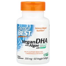 닥터스 베스트 Doctor's Best Life’s DHA™가 함유된 해조류 추출 비건 DHA 200mg 식물성 소프트젤 60정123999원산지:기타, 1개