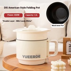 휴대용 전기 가열 조리기 즉석 라면용 자동 빠른 냄비 5L 온도 덮개 다용도 조절, EU, double layer white