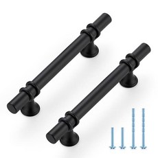 Ravinte Hardware 5 Pack 5 Inch Matte Black Cabinet Pulls Handles Kitchen Cabinet Hardware Dresser, 3-3/4 Inch Hole Center